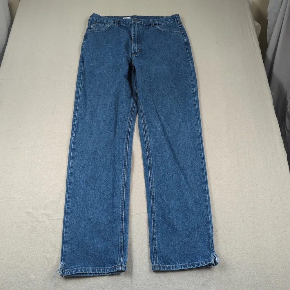 Carhartt Jeans Mens 38x36 Blue Relaxed Fit Utility Workwear Faded Distressed